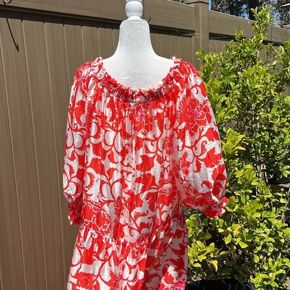 Anthropologie Delfi Women's Sasha Off-The-Shoulder Maxi Dress Large Wedding NWT - Picture 9 of 16